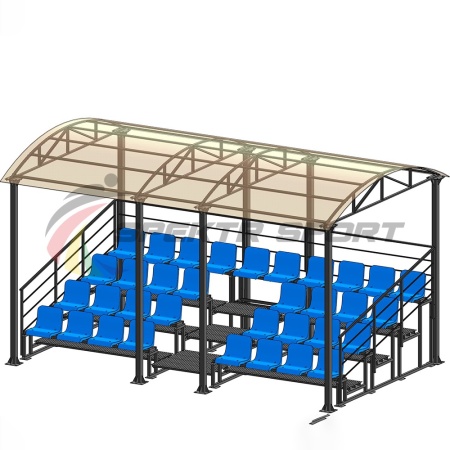 Купить Трибуна для зрителей 4 ряда на 34 места с навесом и перилами в Батайске 